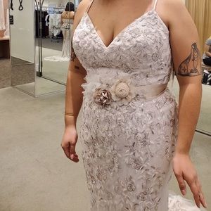 David’s Bridal Melissa Sweet Pink Gown